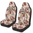 thumbnail image 1 of HUISEFOR 2 Pack Cow Print Bow Front Car Seat Covers Breathable Soft Anti Slip Car Seat Covers Protector, Elastic, Easy to Installation, for Cars, SUVs, Sedans and Trucks, 1 of 7