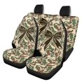 thumbnail image 1 of HUISEFOR 4 Pcs Camouflage Bow Car Seat Covers Full Set for Women Front Rear Seat Protectors, Elastic Polyester, Easy to Installation, Universal Fit for Most Cars SUVs, 1 of 6