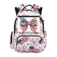thumbnail image 1 of HUISEFOR American Flag Bow Kids Backpack for Girls 17 Inch Large Capacity School Bag with Padded Straps Front Zipper Pocket, Lightweight Comfortable Shoulder Bookbag Ages 6-12 Back to School, 1 of 6