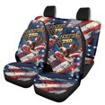thumbnail image 1 of HUISEFOR American Flag Eagle Car Seat Cover Set 4 Pieces Breathable Front and Back Seat Covers Protectors Elastic Polyester Easy to Installation Universal Fit for Most Cars SUVs, 1 of 6