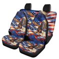 thumbnail image 1 of HUISEFOR American Flag Eagle Car Seat Cover Set Breathable Soft 4 Piece Car Seat Cover Set All-Season Protection Cars Accessories Easy to Installation Universal Fit for Most Cars SUVs, 1 of 6