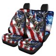 thumbnail image 1 of HUISEFOR American Flag Eagle Car Seat Covers Full Set 4 Pieces Breathable Front Rear Seat Protectors Soft Anti Slip Cars Interior Accessories Universal Fit for Most Sedan SUVs, 1 of 6