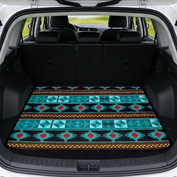 HUISEFOR Aztec Tribal Car Trunk Mat 29" x 39" Anti Slip Scratchproof All Weather Trunk Protection Cargo Liner, Easy Installation, Stylish, Easy To Clean, for Car SUV Sedan Auto