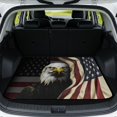 thumbnail image 1 of HUISEFOR Bald Eagle American Flag Car Trunk Mat 29" x 39" Universal Cargo Mat Rear Trunk Liner Non Slip Waterproof Vehicle Interior Fits for Most Cars SUV, 1 of 7