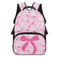 thumbnail image 1 of HUISEFOR Baseball Pink Bow School Backpack for Teen Girls 17 Inch Lightweight Bookbags with Adjustable Shoulder Strap Comfortable Travel Bags Breathable Daypack 10-12 Years, 1 of 7