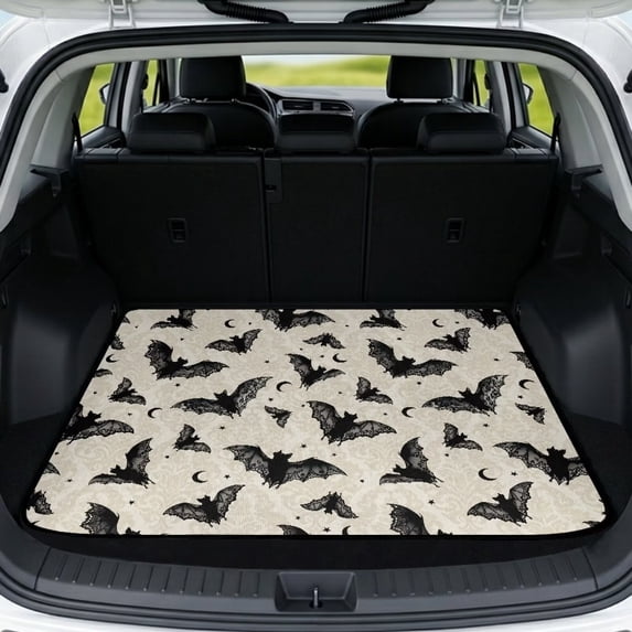 HUISEFOR Black Bat Car Trunk Mat 29" x 39" Non-Slip Scratchproof All Weather Trunk Protection Cargo Liner Easy Installation for Car SUV Sedan Auto