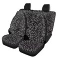 thumbnail image 1 of HUISEFOR Black Leopard Print Car Seat Cover Set Breathable Comfortable Four Piece Car Seat Covers Set Elastic Removable Automotive Accessories Fits Vehicle Cars SUV, 1 of 6