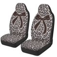 thumbnail image 1 of HUISEFOR Bow Leopard Print Car Seat Covers 2 Pack Breathable Elastic Car Seat Covers Protector, Comfortable, Easy to Installation, Fashion, Universal Fit for SUV Truck Sedan, 1 of 7