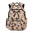 thumbnail image 1 of HUISEFOR Brown Camo Bow Backpack for School Kids Girls 17 Inch Large Capacity Backpack with Adjustable Shoulder Strap, Lightweight College Students Backpacks Comfortable Laptop Bags, 1 of 7