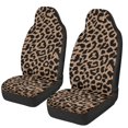 thumbnail image 1 of HUISEFOR Brown Leopard Print Car Seat Cover Elastic Polyester Soft Car Front Seat Covers Breathable Cars Accessories Comfortable Universal Fit for Most Sedan SUV, 1 of 7