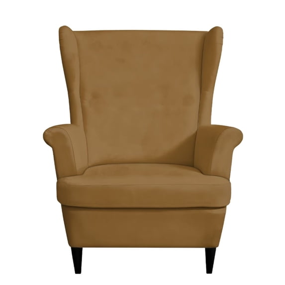 HUISEFOR Brown Wing Chair Slipcovers, Stretch Wingback Armchair Slipcover, Wrinkle Resistant, Breathable & Comfortable, Easy Installation, Furniture Protector for Living Room
