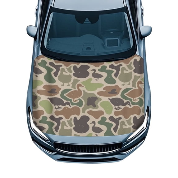 HUISEFOR Camo Duck Car Hood Cover All-Season Protection Car Hood Protector Personalized Cars Accessories Exterior Easy Installation Suitable for Most Cars