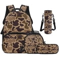 thumbnail image 1 of HUISEFOR Camo Duck Kids Backpack for Girls 10-12 School Backpacks Sets with Lunch Bag Pencil Case Water Bottle Holder 4 Piece Travel Bookpack Multifunctional, 1 of 7