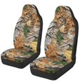 thumbnail image 1 of HUISEFOR Camo Forest Car Seat Cover Breathable Comfortable Car Seat Covers Front Seats Only Anti Slip Easy to Installation Universal Size Fit for Most Cars SUV 2 Pack, 1 of 7