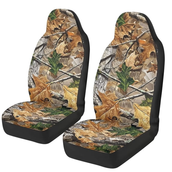 HUISEFOR Camo Forest Car Seat Cover Breathable Comfortable Car Seat Covers Front Seats Only Anti Slip Easy to Installation Universal Size Fit for Most Cars SUV 2 Pack