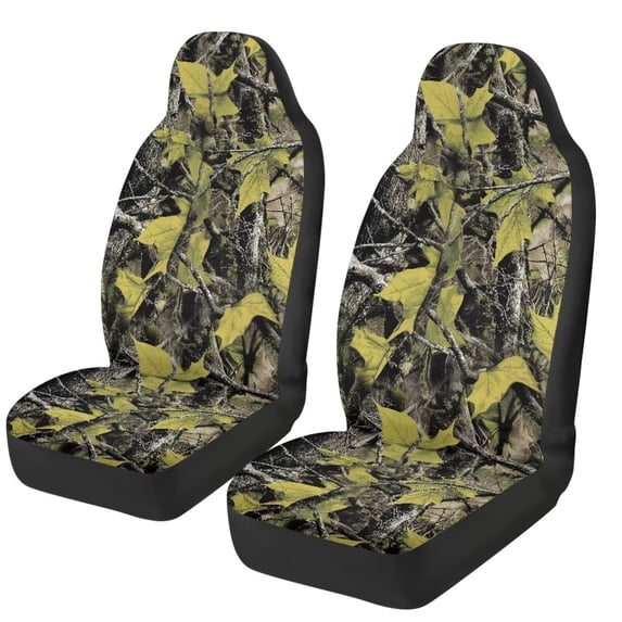 HUISEFOR Camo Hunting Car Front Seat Covers Breathable Elastic Car Seat Covers Front Seats Only Comfortable Easy to Installation Universal Size Fit for Most Cars SUV