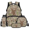thumbnail image 1 of HUISEFOR Camo Hunting Deer School Backpack Set,4 Piece 17 Inch Bookbag with Lunch Bag,Pencil Case,Water Bottle Holder Large Capacity Backpack for Elementary School 2nd-3rd Grade, 1 of 7