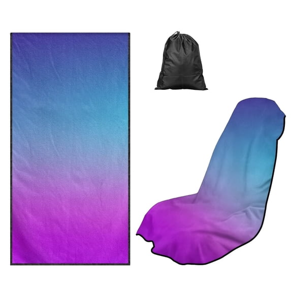 HUISEFOR Car Towel Seat Cover 1 Piece Soft Car Seat Cover Protector Breathable Non-Slip Cars Accessories for Cars SUV Trucks, Purple Blue Gradient