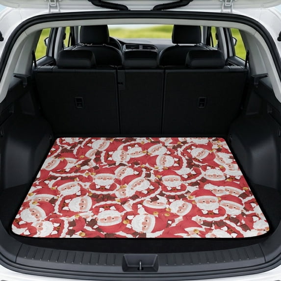 HUISEFOR Christmas Car Trunk Mat 29" x 39", Durable Non Slip Cargo Liner, Universal Fit Rear Trunk Liner for Most Cars and Sedan