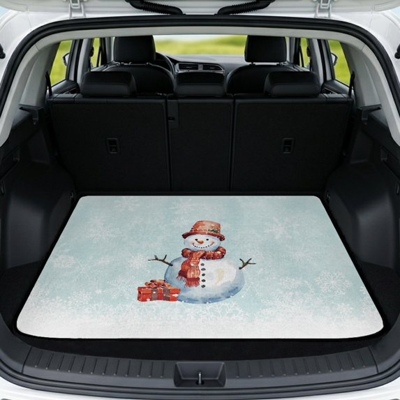 HUISEFOR Christmas Car Trunk Mat 29" x 39", Universal Non Slip Waterproof Rear Trunk Liner, Universal Fit for Most Cars and SUV