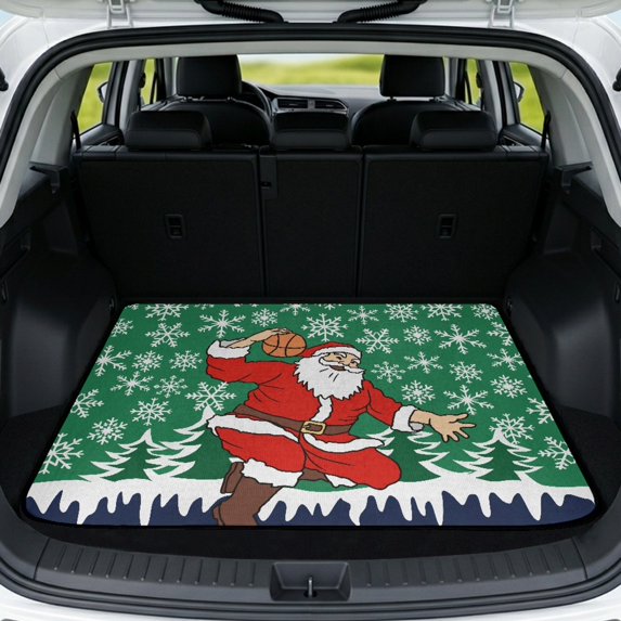 HUISEFOR Christmas Car Trunk Mat 29" x 39" Universal Rear Trunk Liner, Waterproof All Weather Vehicle Accessories Fits for Most Cars and SUV