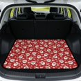 thumbnail image 1 of HUISEFOR Christmas Santa Claus Bow Car Trunk Mat 29" x 39" Universal Cargo Mat Rear Trunk Liner Scratchproof Anti Slip Vehicle Interior Accessories Fits for Most Cars SUV, 1 of 7