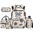 thumbnail image 1 of HUISEFOR Cow Print Bow School Backpack Set, 17 Inch Flap Backpack with Lunch Box Pencil Case Water Bottle Holder,Suitable for Elementary Middle School Back to School, 1 of 7