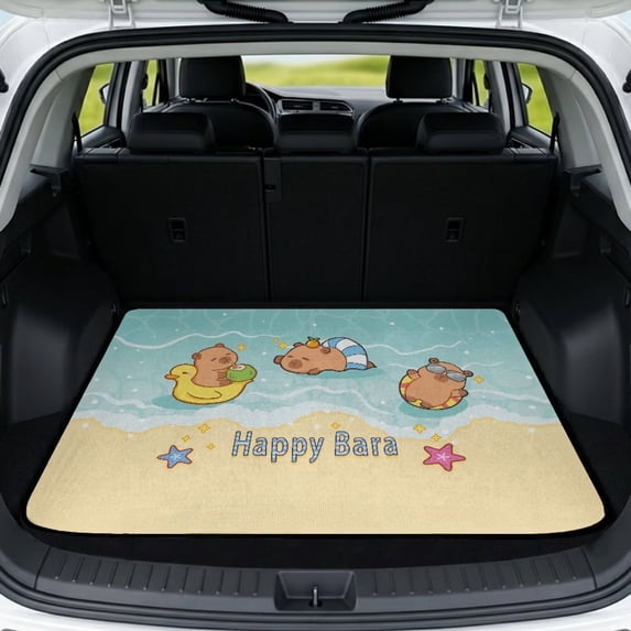 HUISEFOR Cute Capybara Car Trunk Mat Non-Slip Cargo Mat Rear Trunk Liner Anti-Scratch Cars Accessories Full Protection Universal Fit for Most Vehicle