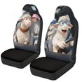 thumbnail image 1 of HUISEFOR Cute Sheep Car Seat Cover 2 Pack Breathable Car Front Seat Protector Elastic Polyester Cars Interior Accessories Fashion Fits for Cars SUV, 1 of 4