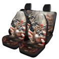thumbnail image 1 of HUISEFOR Deer American Flag Car Seat Cover Set Soft Elastic Front and Back Split Bench Protector Breathable Car Interior Accessories Comfortable Fits Vehicle Cars SUV, 1 of 6