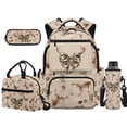 thumbnail image 1 of HUISEFOR Deer Camo Bow School Backpack Set, 17 Inch Lightweight Flap Backpack with Lunch Box Pencil Case Water Bottle Holder,Suitable for Elementary Middle School Back to School, 1 of 7
