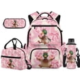 thumbnail image 1 of HUISEFOR Deer Camo Bow School Backpack Set 4 Pcs Lightweight Breathable Schoolbag with Lunch Box Pencil Case Water Bottle Holder 17 Inch for Elementary School 2nd-3rd Grade, 1 of 7