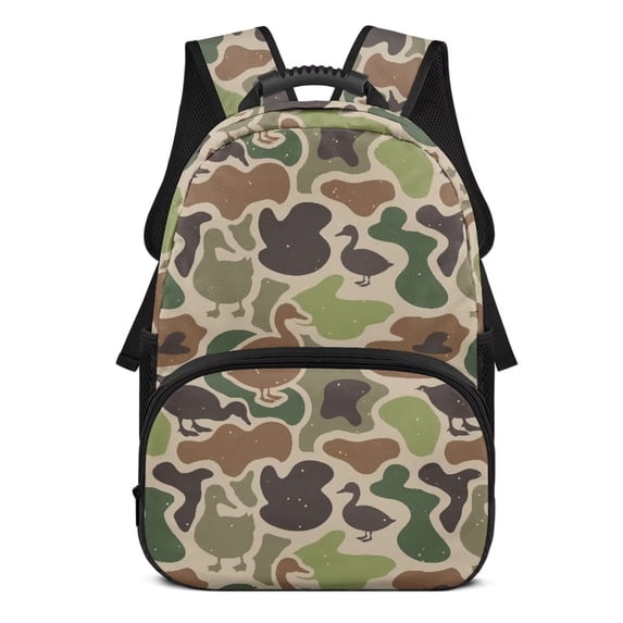 HUISEFOR Duck Camo Backpack for School Kids Girls 17 Inch Large Capacity Kids Backpack, Lightweight Breathable College Students Backpacks Comfortable Shoulder Bookbag