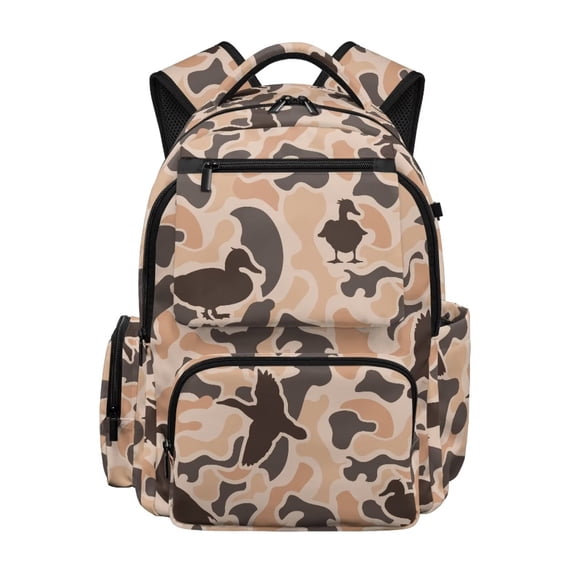 HUISEFOR Duck Camo Backpack for Teen Boys 17 Inch Large Capacity Schoolbags with Front Zipper, Lightweight Breathable School Bag Shoulder Bookbag Ages 6-12 Back to School