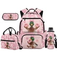 thumbnail image 1 of HUISEFOR Duck Camo Bow Kids Backpack Set 17 Inch Flap School Bag with Lunch Bag, Pencil Case and Water Bottle Holder Large Capacity for Elementary & Middle 4th-6th Grade, 1 of 7