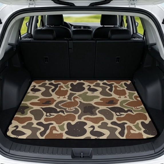 HUISEFOR Duck Camo Car Trunk Mat 29" x 39" Anti Slip Waterproof Cargo Mat Rear Trunk Liner Scratchproof Cars Accessories Easy To Clean Suitable for Most Car Models