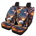 thumbnail image 1 of HUISEFOR Eagle Skull Car Seat Cover Set 4 Pieces Breathable Front and Back Seat Covers Protectors Elastic Polyester Easy to Installation Universal Fit for Most Cars SUVs, 1 of 6