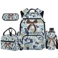 thumbnail image 1 of HUISEFOR Fish Camo Bow Kids Backpack Set 17 Inch 600D School Bag with Lunch Bag, Pencil Case and Water Bottle Holder Large Capacity for Elementary School 2nd-3rd Grade, 1 of 7
