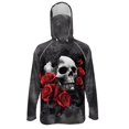 thumbnail image 1 of Bulopur Gothic Skull Print Men’s Graphic UV Hoodie Shirt, UPF 50+ Fishing Rash Guard with Breathable Mask, Quick Dry Lightweight Long Sleeve Sun Protection Top, 1 of 8