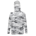 thumbnail image 1 of Bulopur Grey Camo Print Men’s Lightweight UV Protection Hoodie, Long Sleeve Fishing Rash Guard Shirt with Breathable Face Mask, UPF 50+ for Hiking and Surfing, 1 of 8