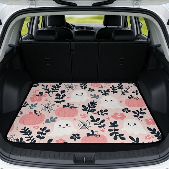 HUISEFOR Halloween Car Trunk Mat 29" x 39" Scratchproof Non-Slip Cargo Liner, Full Protection Universal Fit for Most Cars and Suvs