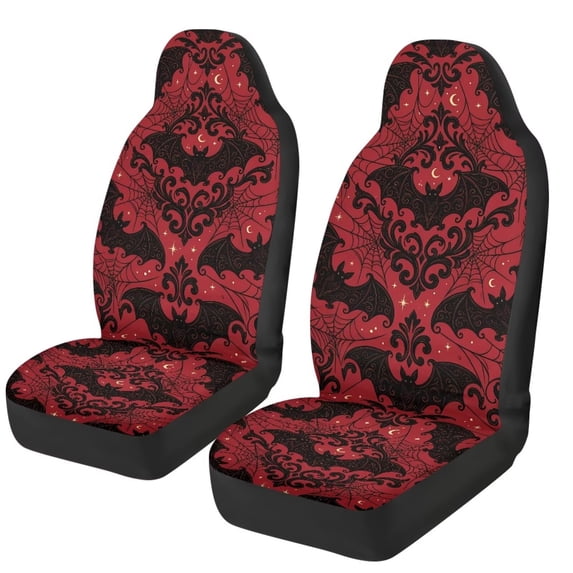 HUISEFOR Halloween Red Damask Car Seat Cover Breathable Car Front Seat Covers, Comfortable, Non Slip, Easy to Installation, Universal Size Fit for Most Cars SUV