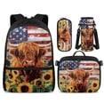 thumbnail image 1 of HUISEFOR Highland Cow Print Kids Backpack Set 4 Pcs Western Farm Breathable Kids School Bag with Lunch Box, Pencil Case and Water Bottle Cover for Farm Animal Lover Elementary Kids, 1 of 8