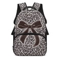 thumbnail image 1 of HUISEFOR Leopard Print Bow School Backpack for Teen Girls 17 Inches Large Capacity School Bag with Front Zipper, Lightweight Comfortable Shoulder Bookbag for Primary Back to School, 1 of 7