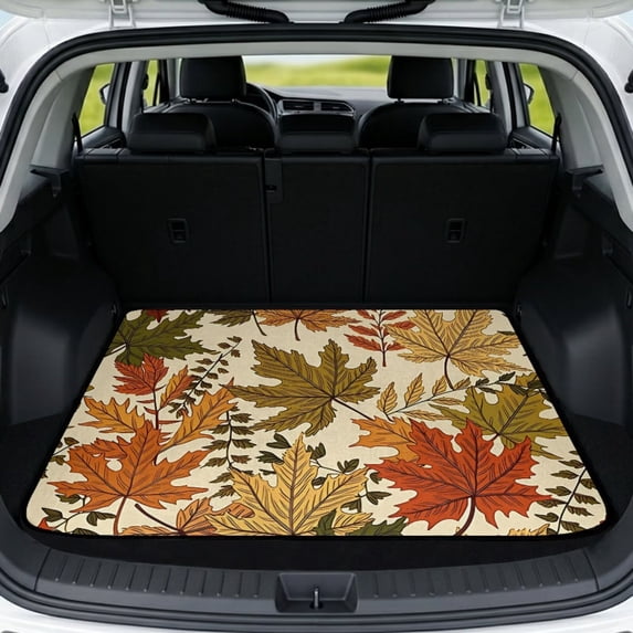 HUISEFOR Maple Leaf Car Trunk Mat 29" x 39" Anti Slip Scratchproof All Weather Trunk Protection Cargo Liner Easy Installation Universal Fit for Most Cars