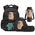 thumbnail image 1 of Bulopur Math Capybara Kids School Backpack Set 4 Pcs Lightweight Kids School Bag with Lunch Box, Pencil Case and Water Bottle Cover for 9-12 Years Old, 1 of 7