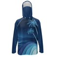 thumbnail image 1 of Bulopur Palm Tree Men’s UPF 50+ Sun Protection Hoodie Shirt Long Sleeve Fishing Rash Guard with Breathable Face Mask Quick Dry Lightweight UV Top, 1 of 8