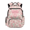 thumbnail image 1 of HUISEFOR Pink Bow Backpack for School Kids Girls 17 Inch Lightweight School Bag with Side Pockets Bookbags, Large Capacity College Students Backpacks Waterproof Travel Bags Age 6-18, 1 of 6
