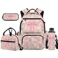thumbnail image 1 of HUISEFOR Pink Camo Bow School Backpack Set 4 Pcs Lightweight Breathable Schoolbag with Lunch Box Pencil Case Water Bottle Holder 17 Inch for Elementary School 2nd-3rd Grade, 1 of 7