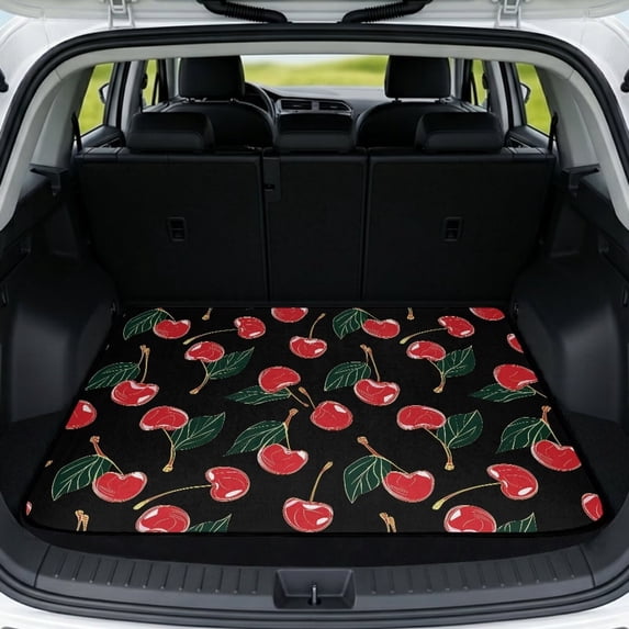 HUISEFOR Red Cherry Car Trunk Mat 29" x 39" Non-Slip All Weather Trunk Protection Cargo Liner Anti-Scratch Cars Accessories Universal Fit for Most Vehicle
